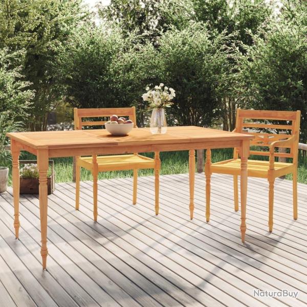Table Batavia 150x90x75 cm Bois de teck solide alsavelo