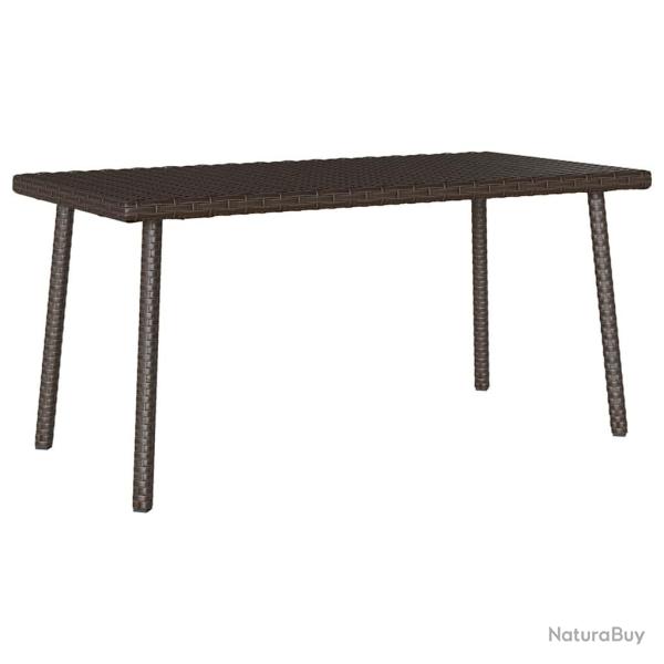 Table basse de jardin rectangulaire marron 40x40x37 cm rotin alsavelo