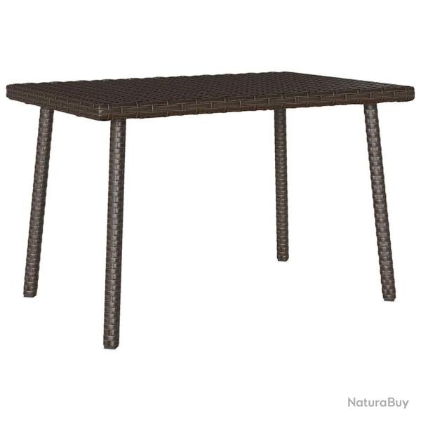 Table basse de jardin rectangulaire marron 60x40x37 cm rotin alsavelo