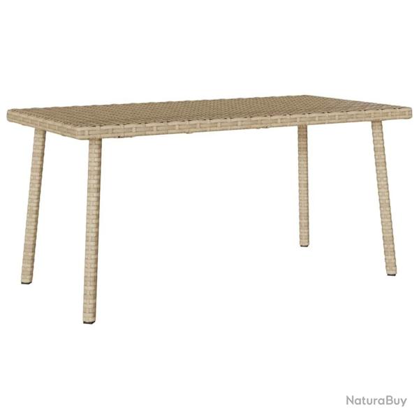 Table basse de jardin rectangulaire beige 80x40x37 cm rotin alsavelo