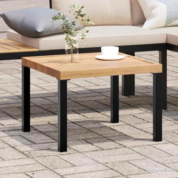 Table basse de jardin noir 55x55x39,5 cm acier enduit de poudre alsavelo