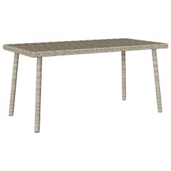 Table basse de jardin rectangulaire gris clair r&eacute;sine tress&eacute;e