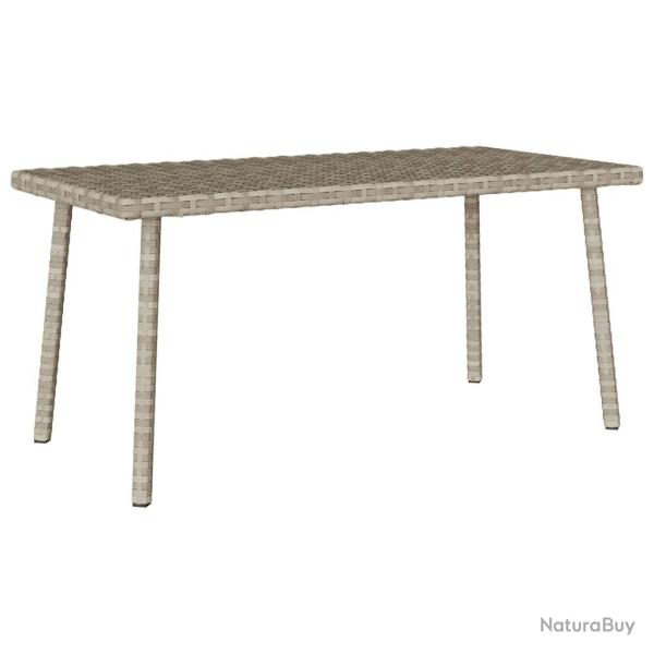 Table basse de jardin rectangulaire gris clair r�sine tress�e