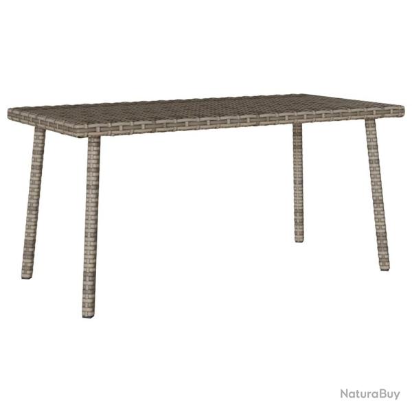 Table basse de jardin rectangulaire gris 80x40x37 cm rotin alsavelo