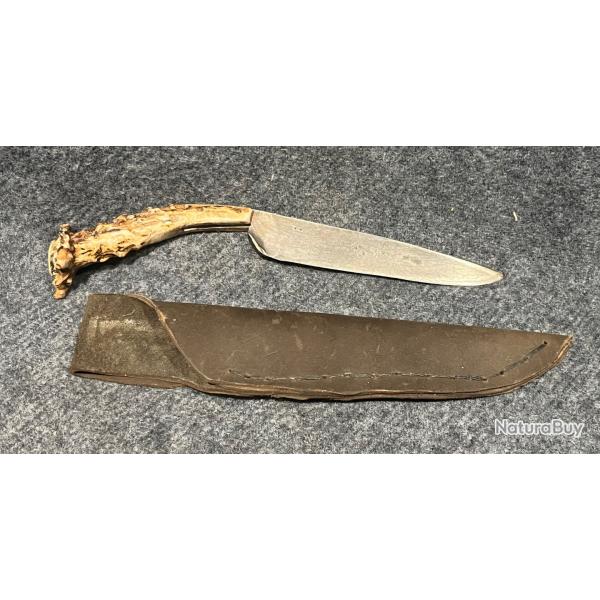 Joli couteau trappeur type patch knife et son �tui ramen� des USA