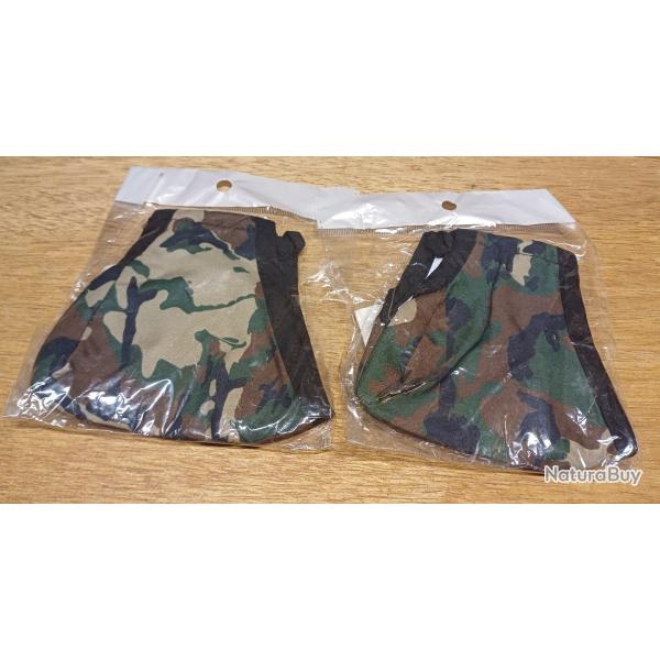 Lot de 2 masques filtrants tissu - camouflage - militaria - neufs sous blister !