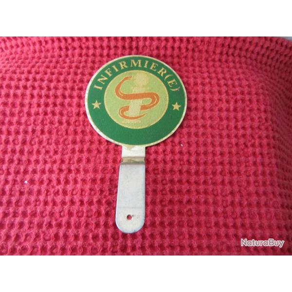 Plaque Infirmier(e) inox dor� 1980