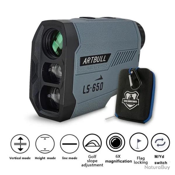 ARTBULL - tlmtre Laser de Golf GRIS 650M
