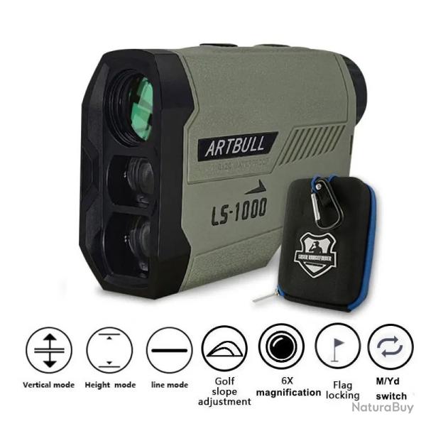ARTBULL - tlmtre Laser de Golf 1000M VERT - LIVRAISON GRATUITE !!