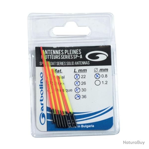 Garbolino antennes Flotteurs Sp-A 0.8 et 1.2mm fibre 0.8mm