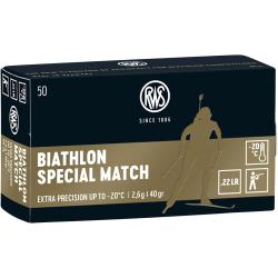 Cartouches RWS .22 LR Biathlon Special Match 50 pces