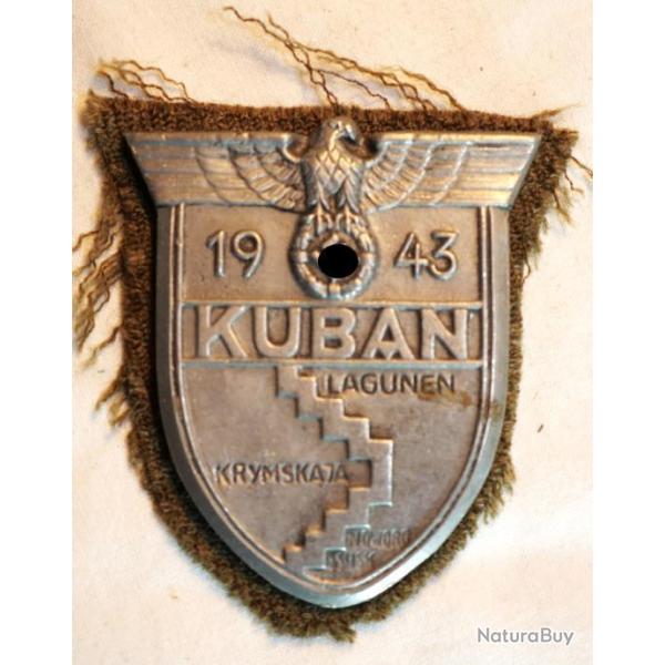 Insigne allemand Kubanschild plaque de bras sur tissus BOUCLIER KUBAN - ref SDC24IAL003