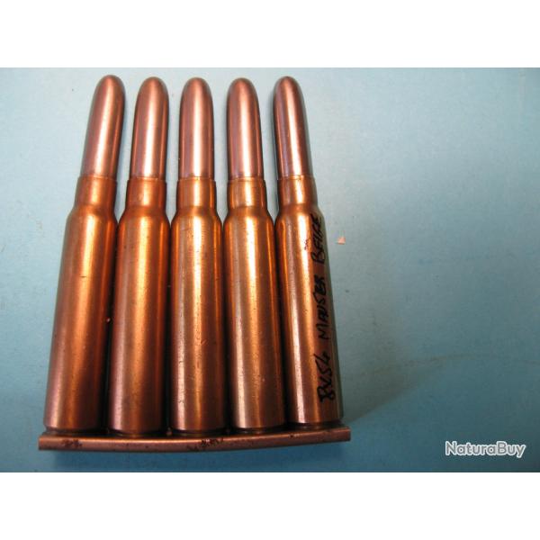 Un clips de 5 cartouches 8 x 54 FN 1939 balle arrondie type 88
