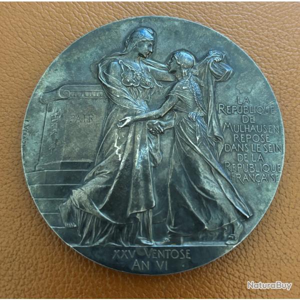 M�daille en argent - R�union de la R�publique de Mulhouse � la France