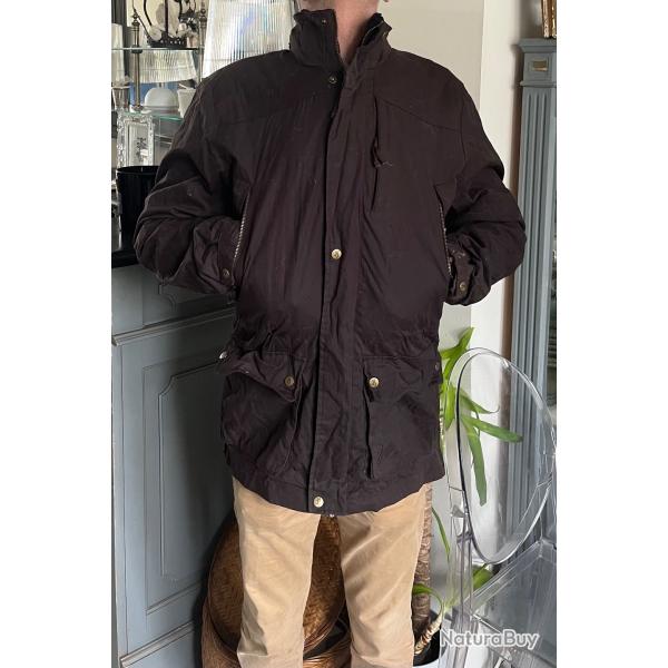 Veste de chasse et de ville mod�le Norfolk coton huil� marron Browning Taille M
