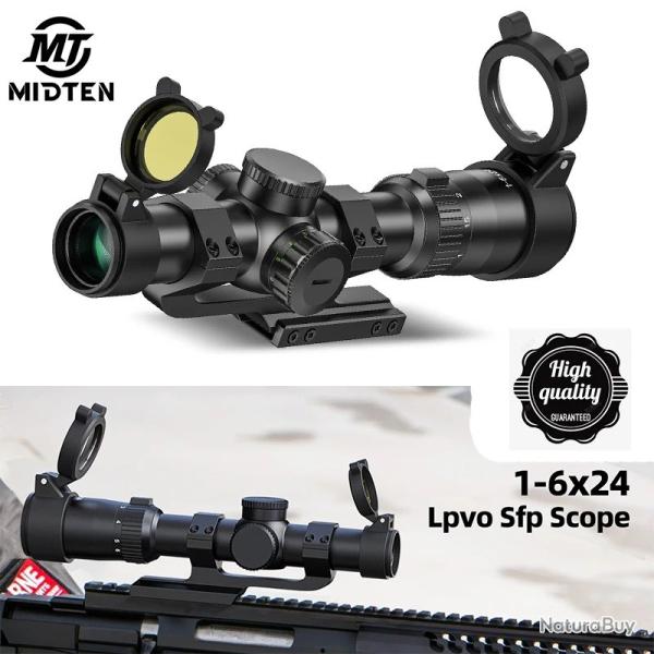 MidTen Lunette de vis�e  EZshoot 1-6X24 LPVO  paiement en 3 ou 4 fois - LIVRAISON GRATUITE !!
