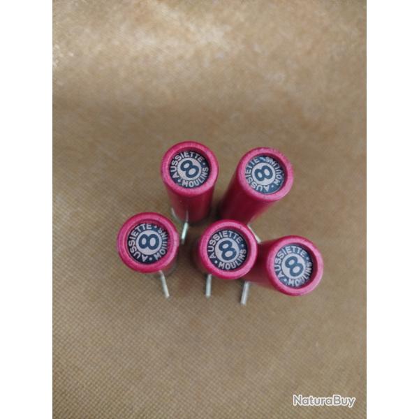 5 cartouches � broches, calibre 16, plomb num�ro 8