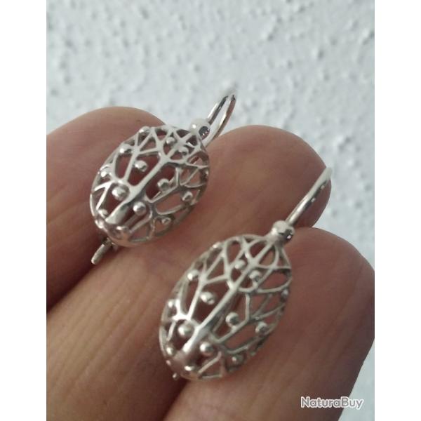 Boucles d'oreilles vintage provenant de l'URSS en argent  bon �tat