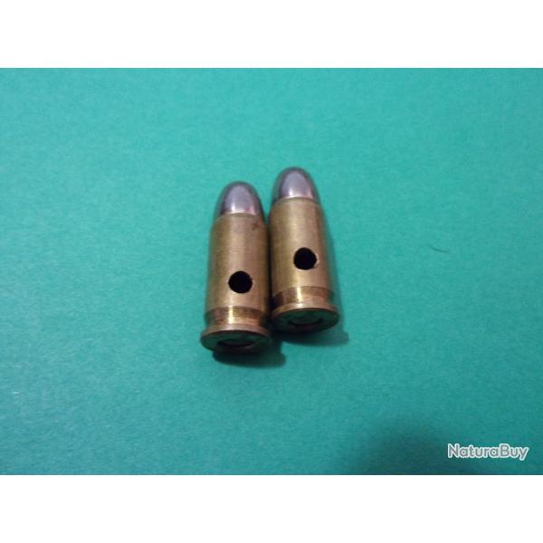 2 munitions 7,65x17 Browning (32 ACP) ( SFM- 3-36 ) �tui laiton, balle blind�e nickel�e, neutralises