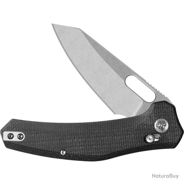 Couteau QSP Emu Glyde Lock Lame Wharncliffe SW Acier 14C28N Manche Micarta Black IKBS QS164A1