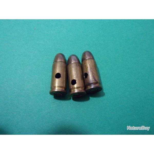3 munitions 7,65x17 Browning ou 32 ACP marquage: (SFM-4-29) �tui laiton balle blind�e neutralis�e