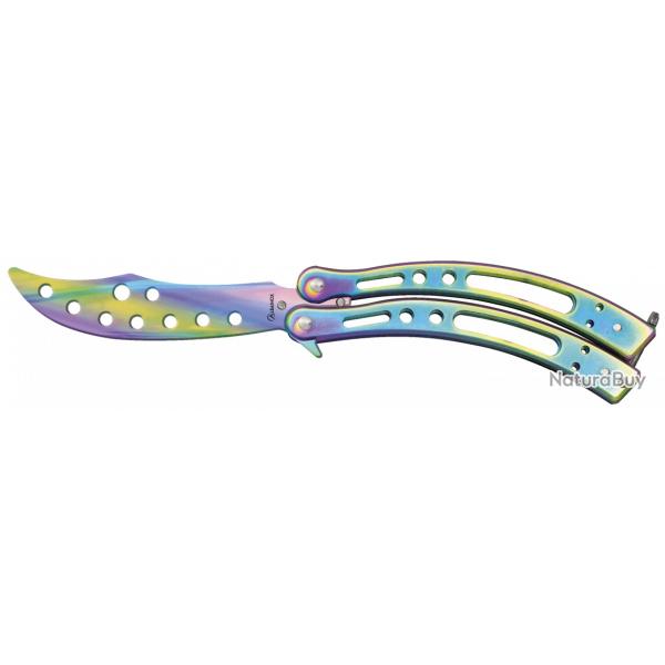 Couteau papillon D'entrainement Couleur Pastelle  lame de 9.50cm