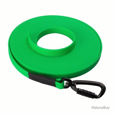 Longe BIOTHANE Twist-Lock 16 mm Vert fluo 15 m SANS poignée - Laisses ...