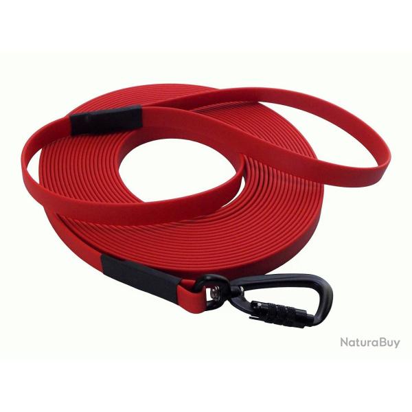 Longe BIOTHANE Twist-Lock 16 mm Rouge 15 m AVEC poign�e