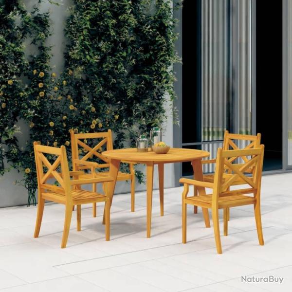 Ensemble � manger de jardin 5 pcs Bois d'acacia solide alsavelo