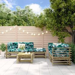 Salon de jardin 6 pcs bois de pin impr&eacute;gn&eacute;