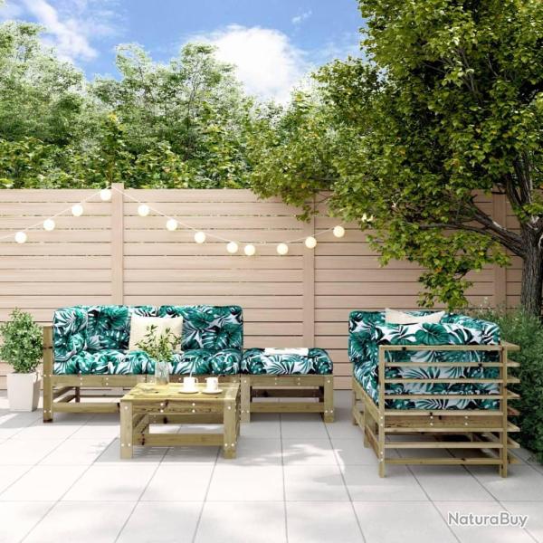 Salon de jardin 6 pcs bois de pin impr�gn�