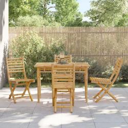 Ensemble &agrave; manger de jardin 5 pcs bambou
