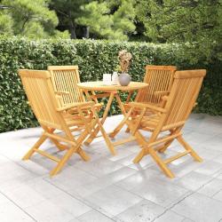 Salon de jardin 5 pcs Bois de teck massif
