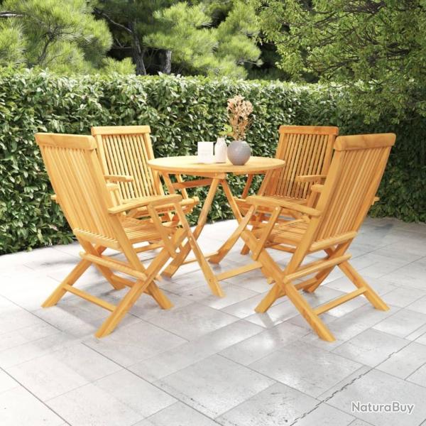 Salon de jardin 5 pcs Bois de teck massif alsavelo