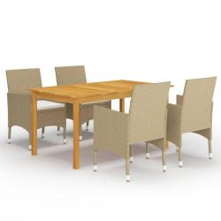 Ensemble &agrave; manger de jardin 5 pcs Beige