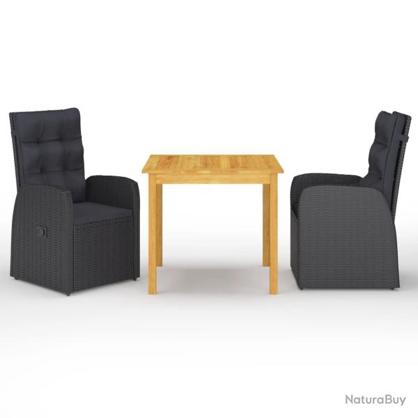 Ensemble � manger de jardin 3 pcs Noir