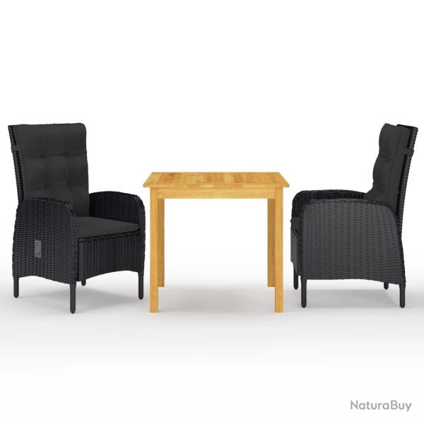Ensemble � manger de jardin 3 pcs Noir