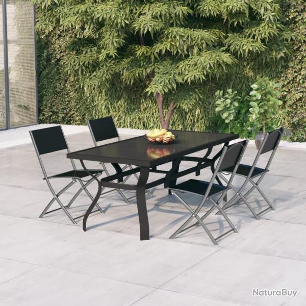 Ensemble  manger de jardin 5 pcs Gris et noir alsavelo