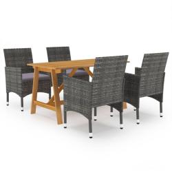 Ensemble &agrave; manger de jardin 5 pcs Gris