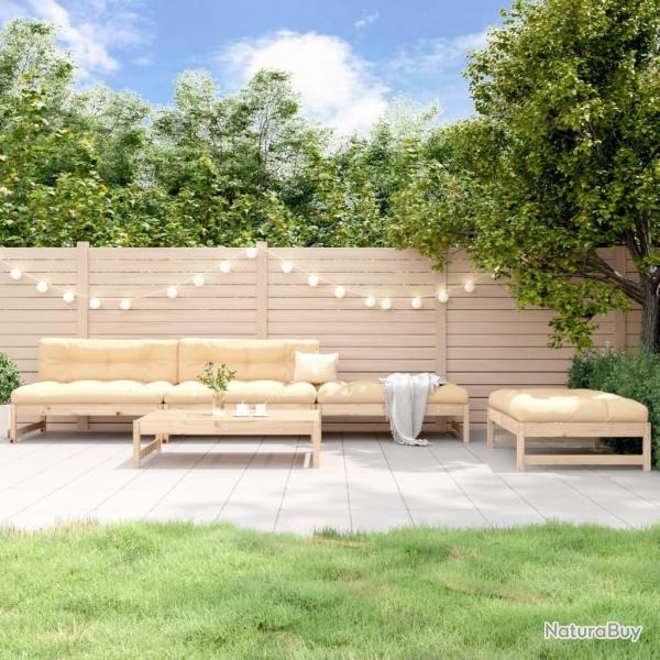 Salon de jardin 5 pcs bois massif de pin alsavelo