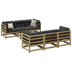 Salon de jardin 7 pcs bois de pin impr&eacute;gn&eacute;
