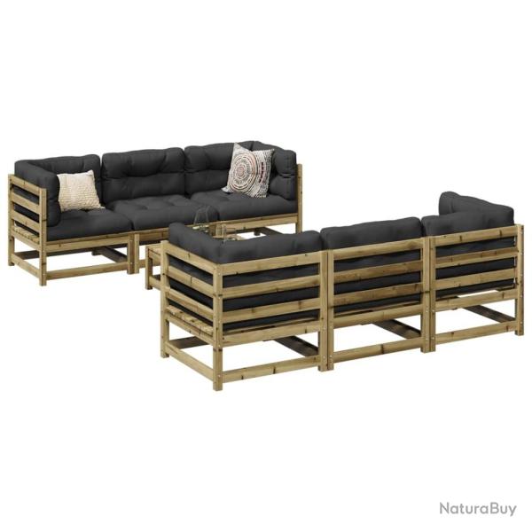 Salon de jardin 7 pcs bois de pin impr�gn�