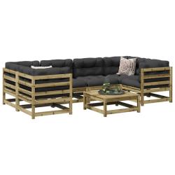 Salon de jardin 7 pcs bois de pin impr&eacute;gn&eacute;