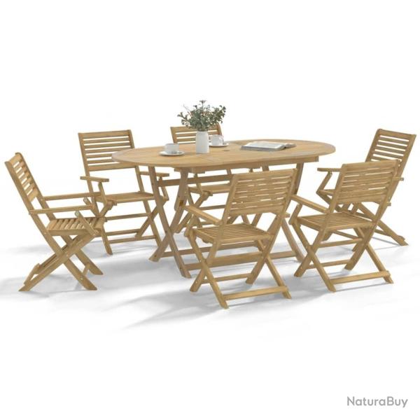 Ensemble � manger de jardin 7 pcs Bois d'acacia solide alsavelo