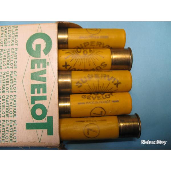 15 cartouches de chasse cal 20 x69 Gevelot supervix 180  plomb de 7