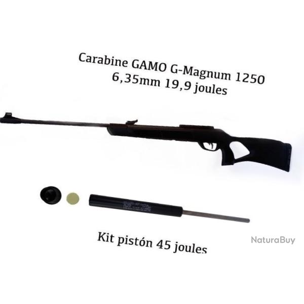 Carabine NOUVEAU EN EUROPE Gamo G-Magnum 1250 6,35 mm,19,9 julios + KIT PISTON ( 45 joules )