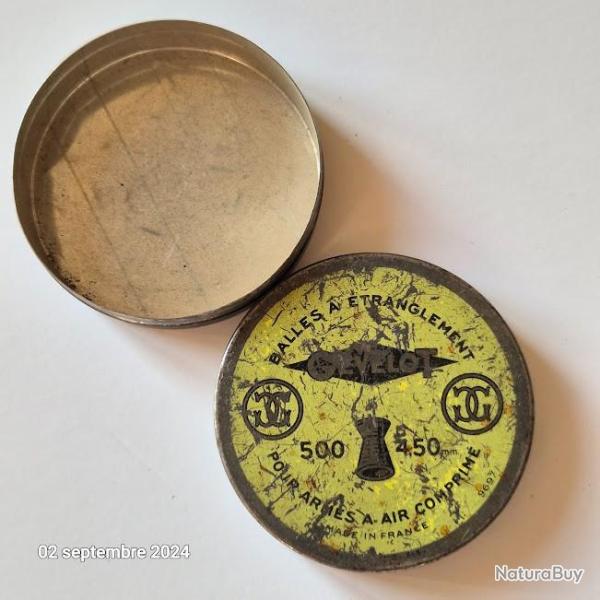 Ancienne boite de balle  tranglement Gevelot pour air comprim, collector