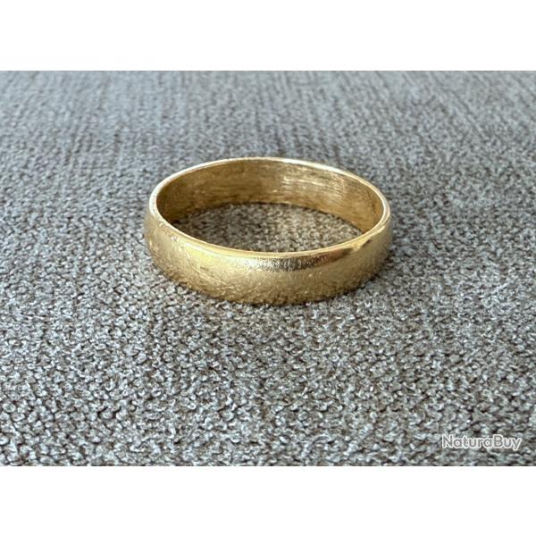 Bel anneau or jaune massif 18 carats - alliance - taille 63
