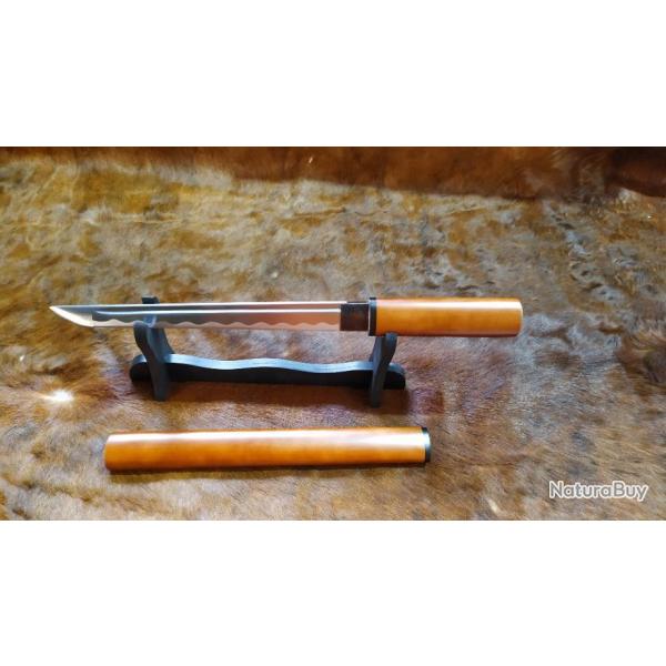 TANTO BOIS DE ROSE VRITABLE SABRE FORG A LA MAIN EN ACIER 1095 D548h