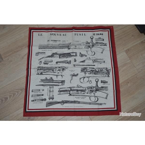 Ancienne reproduction Mouchoir Fran�ais Le nouveau Fusil M/ 71.84    (2)